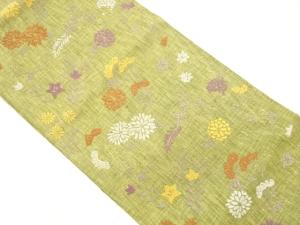 草花模様織出し名古屋帯